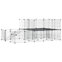 Gabbia per Animali 44 Pannelli con Porta Nera 35x35 cm Acciaio 3114063