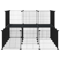 Gabbia per Animali 44 Pannelli con Porta Nera 35x35 cm Acciaio 3114063