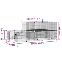 Gabbia per Animali 44 Pannelli con Porta Nera 35x35 cm Acciaio 3114063