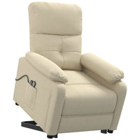 Poltrona Alzapersona Massaggiante Crema in Tessuto
