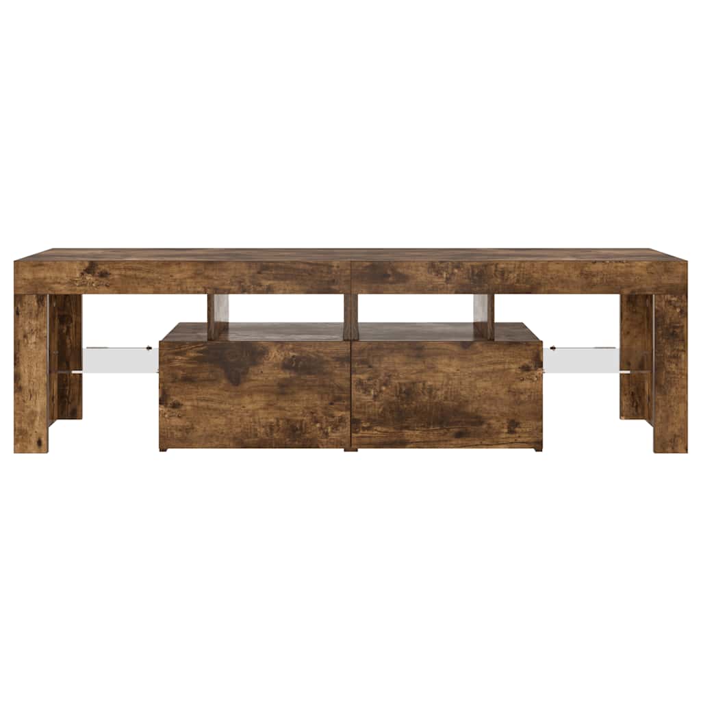 Mobile Porta TV con Luci LED Rovere Fumo 60x38,5x48 cm 822641