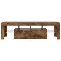 Mobile Porta TV con Luci LED Rovere Fumo 60x38,5x48 cm 822641