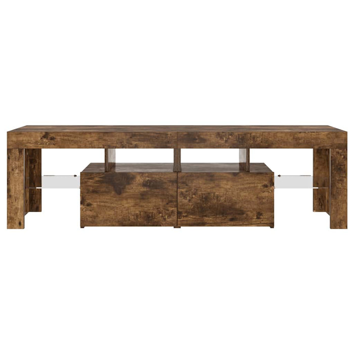 Mobile Porta TV con Luci LED Rovere Fumo 60x38,5x48 cm 822641