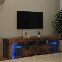 Mobile Porta TV con Luci LED Rovere Fumo 60x38,5x48 cm 822641