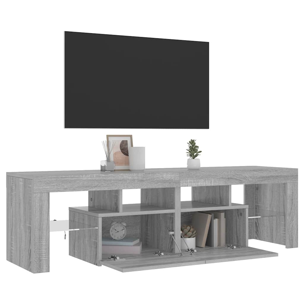 Mobile Porta TV con Luci LED grigio sonoma 140x36,5x40 cm 822642