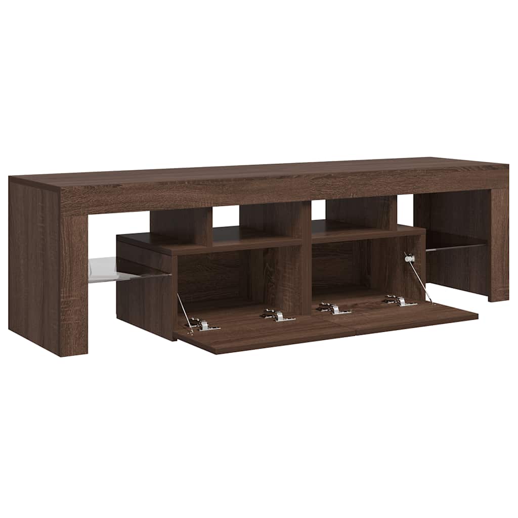 Mobile Porta TV con Luci LED Rovere Marrone 140x36,5x40 cm 822643