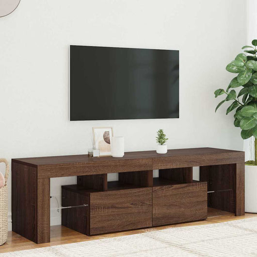 Mobile Porta TV con Luci LED Rovere Marrone 140x36,5x40 cm cod mxl 51733