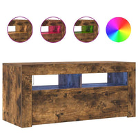 Mobile Porta TV con Luci LED Rovere Fumo 90x35x40 cm 822721