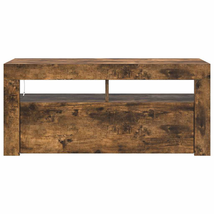 Mobile Porta TV con Luci LED Rovere Fumo 90x35x40 cm 822721