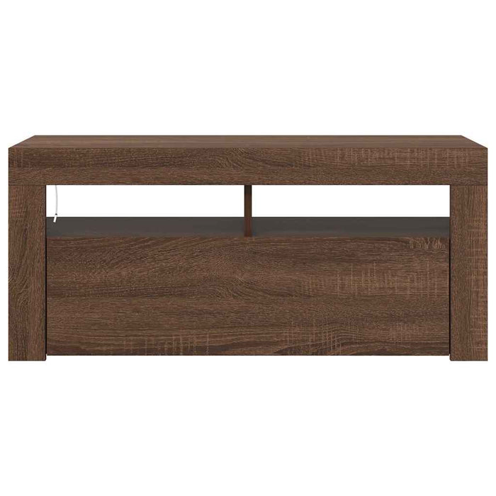 Mobile Porta TV con Luci LED-Credenza TV Rovere Marrone 90x35x40 cm