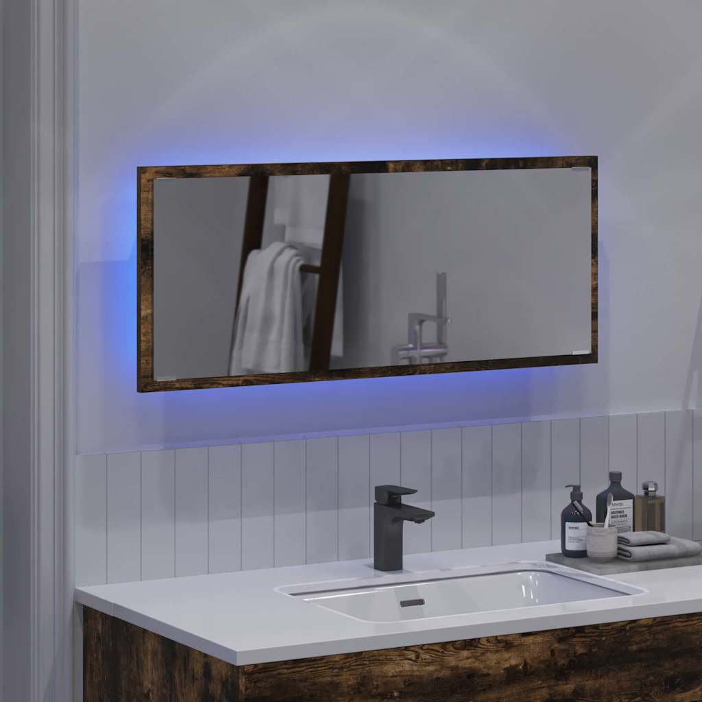 Specchio Rovere fumo 90 x 8.5 x 37 cm Legno multistrato 822817