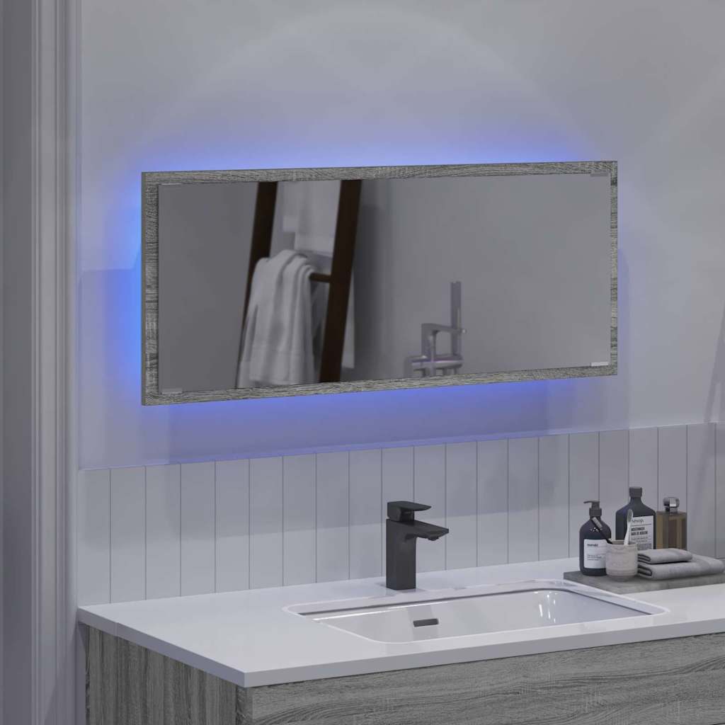 Specchio Grigio sonoma 90 x 8.5 x 37 cm Legno multistrato 822818