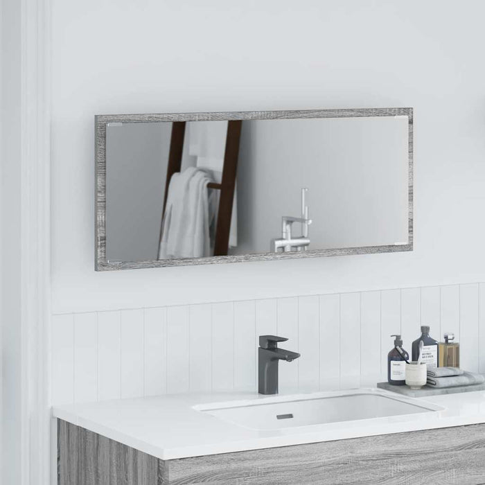 Specchio-Specchio per Bagno Grigio Sonoma 90 x 8,5 x 37 cm Legno multistrato