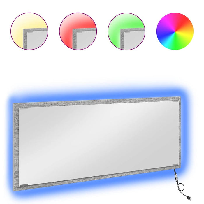 Specchio-Specchio per Bagno Grigio Sonoma 90 x 8,5 x 37 cm Legno multistrato