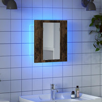 Mobile Bagno Specchio LED Rovere Fumo 40x12x45cm Multistrato 822833