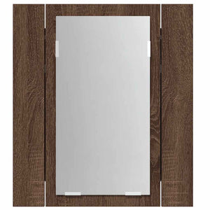 Mobile Bagno Specchio LED Rovere Marrone 40x12x45cm Multistrato 822835