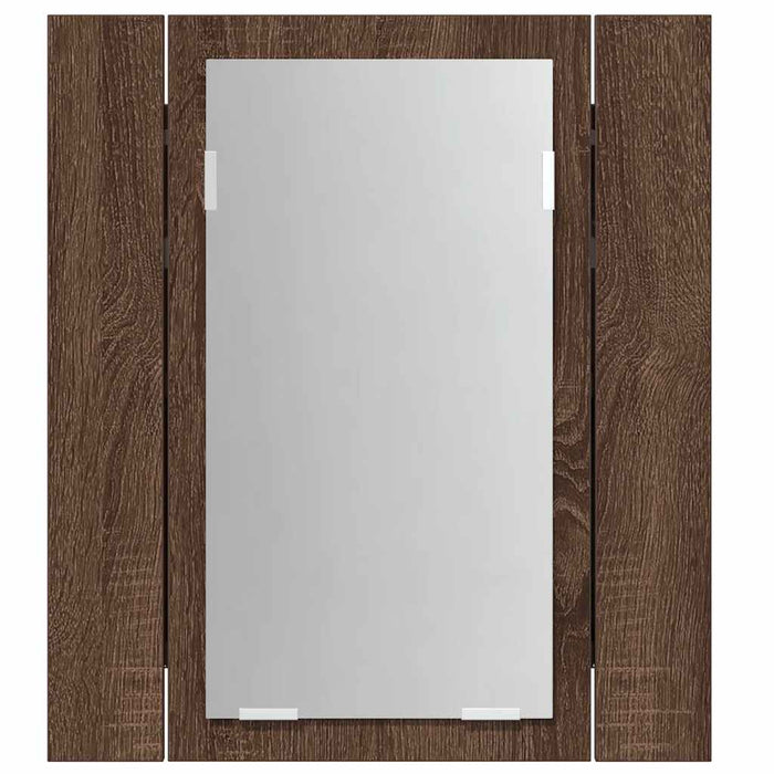 Mobile Bagno Specchio LED Rovere Marrone 40x12x45cm Multistrato 822835