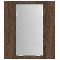 Mobile Bagno Specchio LED-Armadietto a Specchio da Bagno Rovere Marrone 40x12x45cm Multistrato