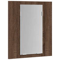 Mobile Bagno Specchio LED-Armadietto a Specchio da Bagno Rovere Marrone 40x12x45cm Multistrato