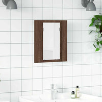 Mobile Bagno Specchio LED Rovere Marrone 40x12x45cm Multistrato 822835