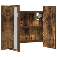 Mobile a Specchio LED-Armadietto a Specchio Rovere Fumo 60x12x45 cm Legno Multistrato