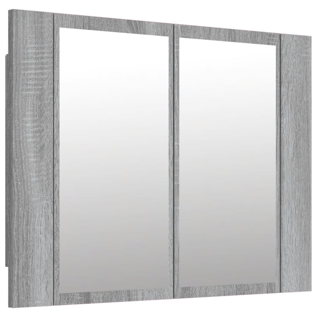Armadietto a specchio LED 60 x 12 x 45 cm multistrato grigio 02_0006744