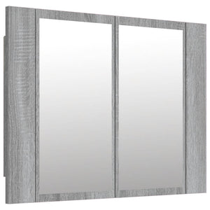 Armadietto a specchio LED 60 x 12 x 45 cm multistrato grigio 02_0006744