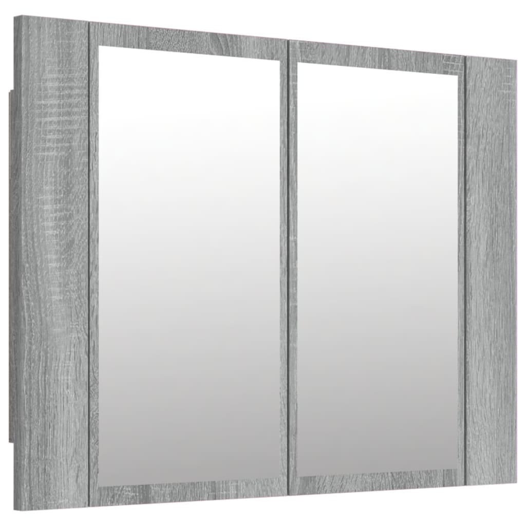 Mobile Specchio LED Grigio Sonoma 60x12x45cm Legno Multistrato 822842
