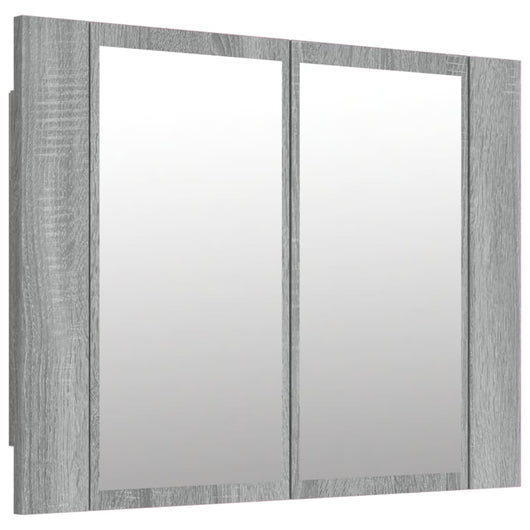 Mobile Specchio LED Grigio Sonoma 60x12x45cm Legno Multistrato 822842