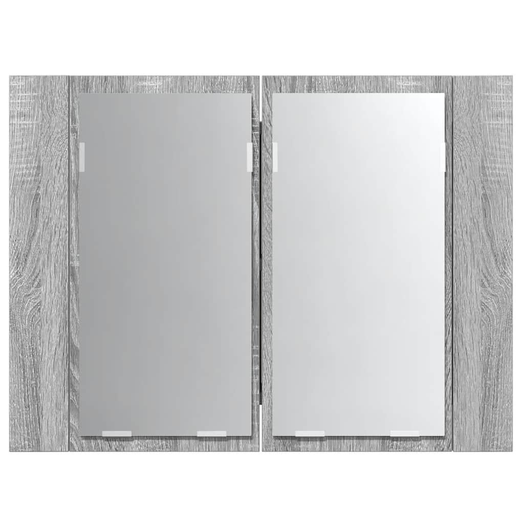 Mobile Specchio LED Grigio Sonoma 60x12x45cm Legno Multistrato cod mxl 73159