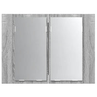 Mobile Specchio LED Grigio Sonoma 60x12x45cm Legno Multistrato cod mxl 73159