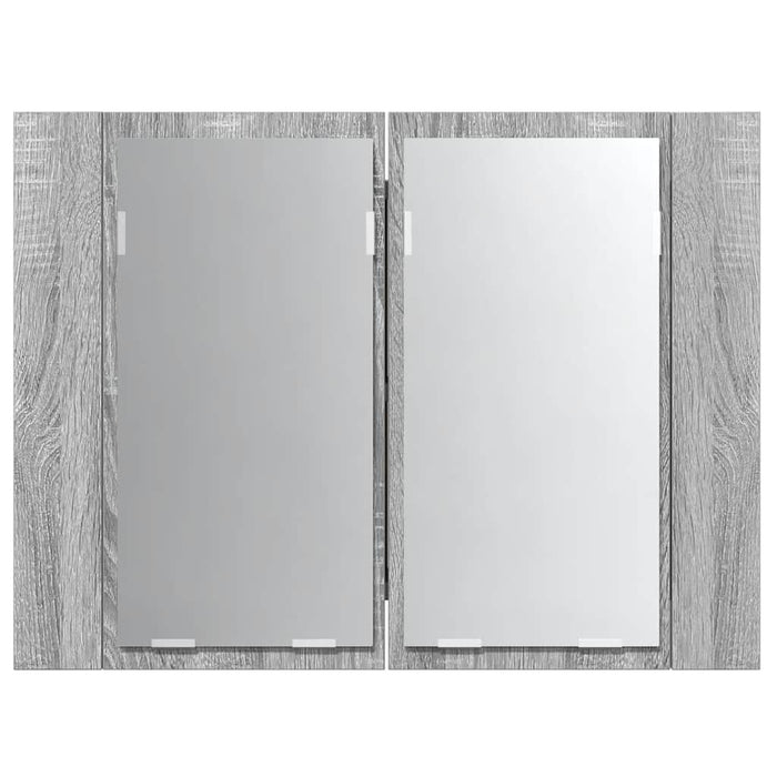 Mobile Specchio LED Grigio Sonoma 60x12x45cm Legno Multistrato cod mxl 73159