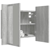 Mobile Specchio LED Grigio Sonoma 60x12x45cm Legno Multistrato 822842