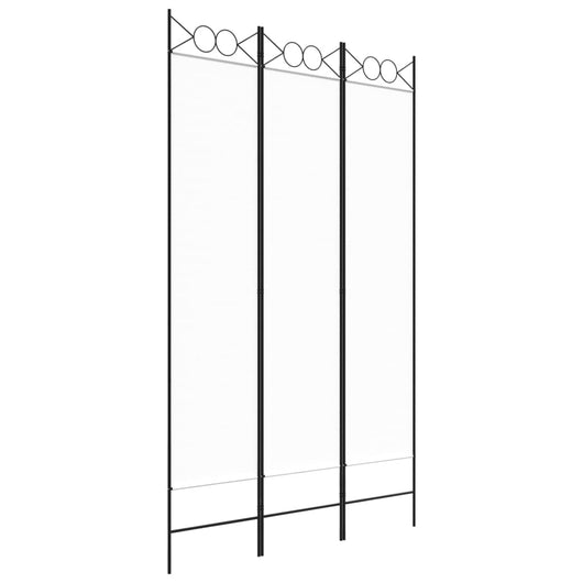 Divisorio a 3 Pannelli bianco 120x200 cm in Tessuto 350146