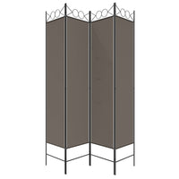 Divisorio a 4 Pannelli Antracite 160x200 cm Tessuto 350152