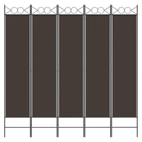 Divisorio a 5 Pannelli Marrone 200x200 cm in Tessuto 350155