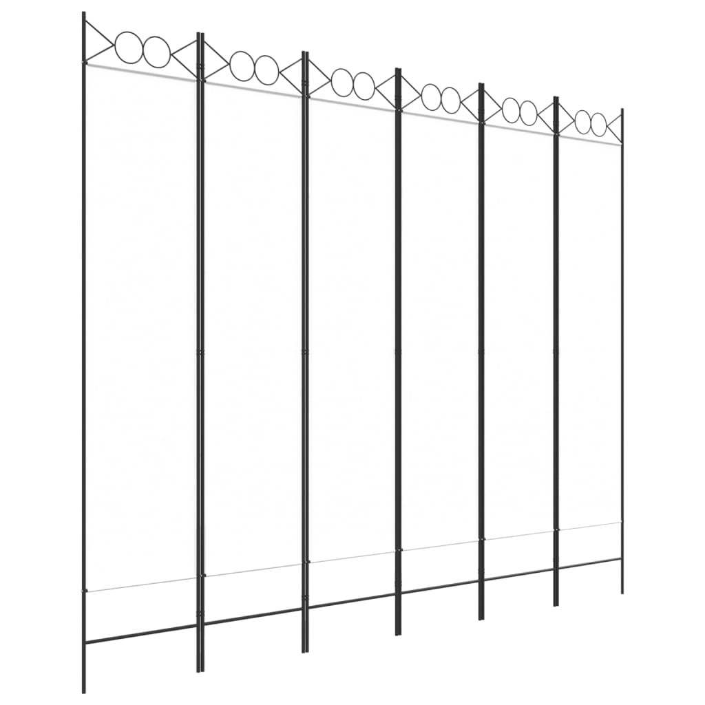 Divisorio a 4 Pannelli Bianco 240x200 cm Tessuto 350158