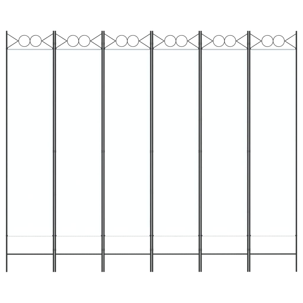 Divisorio a 4 Pannelli Bianco 240x200 cm Tessuto 350158