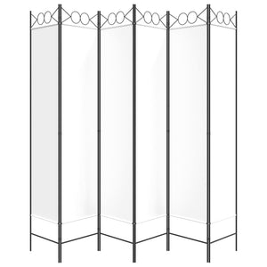 Divisorio a 4 Pannelli Bianco 240x200 cm Tessuto 350158
