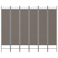 Divisorio a 6 Pannelli Antracite 240x200 cm Tessuto 350160