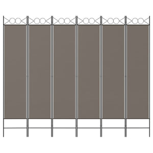 Divisorio a 6 Pannelli Antracite 240x200 cm Tessuto 350160