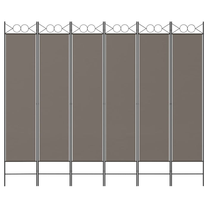Divisorio a 6 Pannelli Antracite 240x200 cm Tessuto 350160
