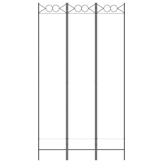Divisorio a 3 Pannelli-Set di 3 pannelli Paravento bianco 120x220 cm in Tessuto