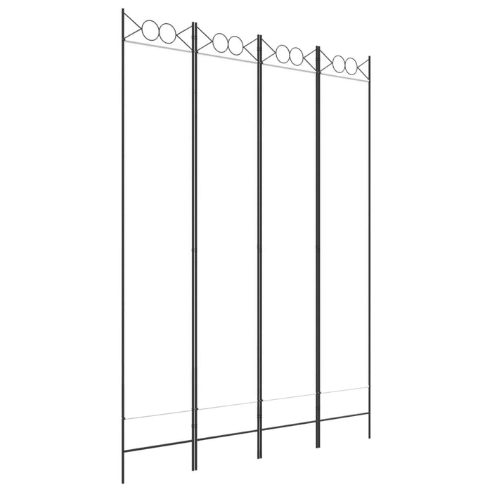 Divisorio a 4 Pannelli Bianco 160x220 cm Tessuto 350166