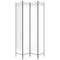 Divisorio a 4 Pannelli Bianco 160x220 cm Tessuto 350166