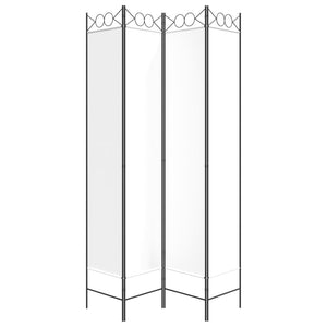 Divisorio a 4 Pannelli Bianco 160x220 cm Tessuto 350166