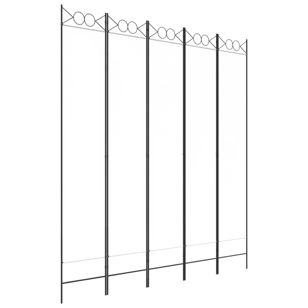 Divisorio a 5 Pannelli Bianco 200x220 cm Tessutocod mxl 70599
