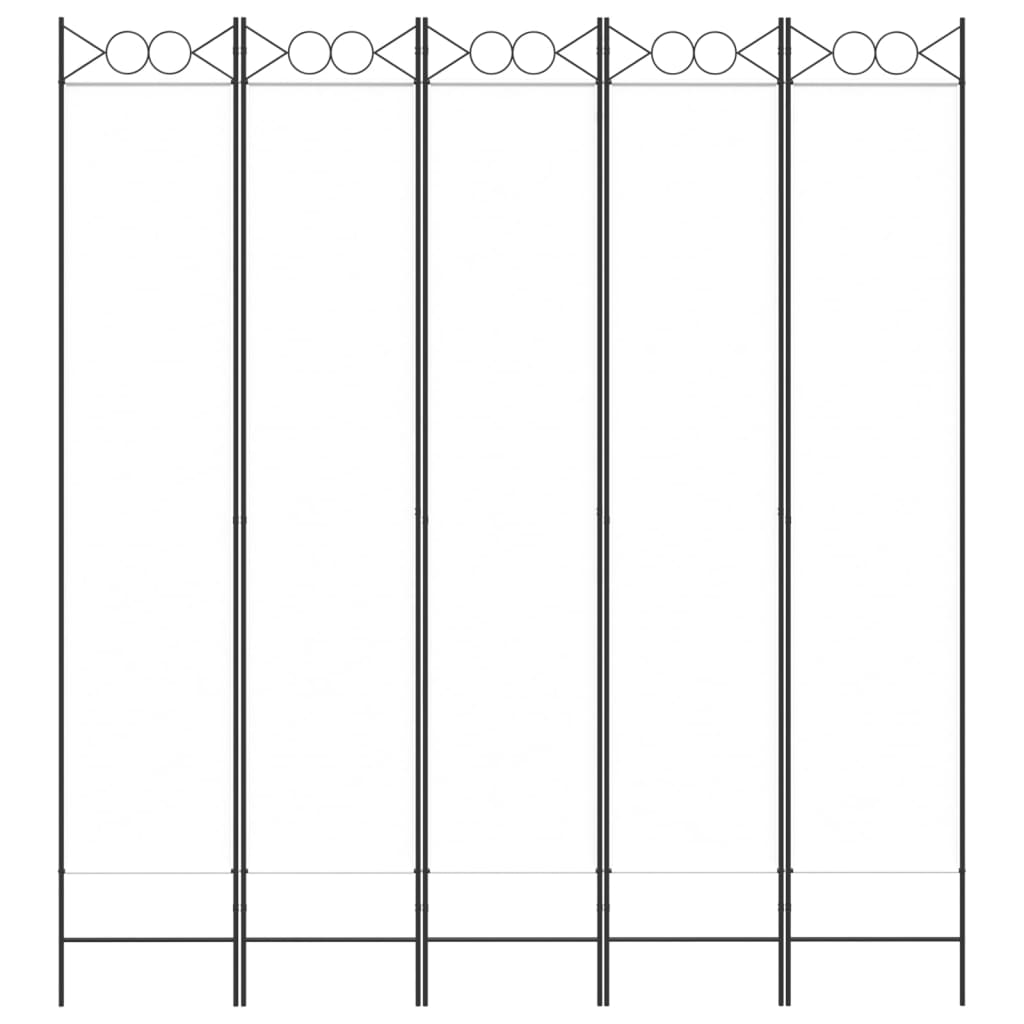 Divisorio a 5 Pannelli Bianco 200x220 cm Tessutocod mxl 70599