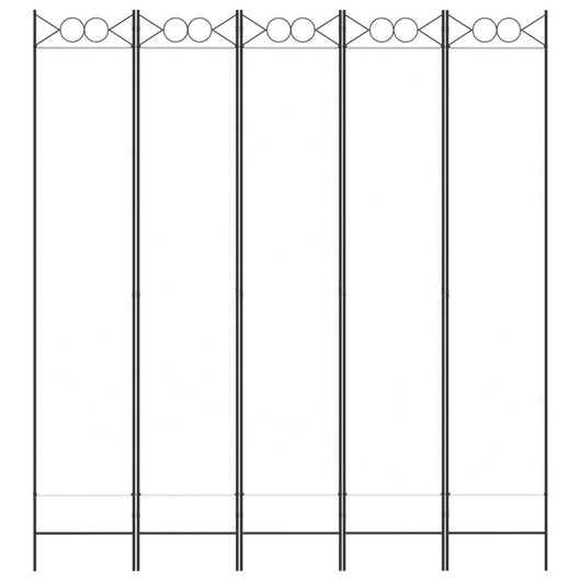 Divisorio a 5 Pannelli-Set di 5 pannelli Paravento Bianco 200x220 cm Tessuto