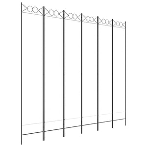 Divisorio a 6 Pannelli Bianco 240x200 cm Tessuto 350174